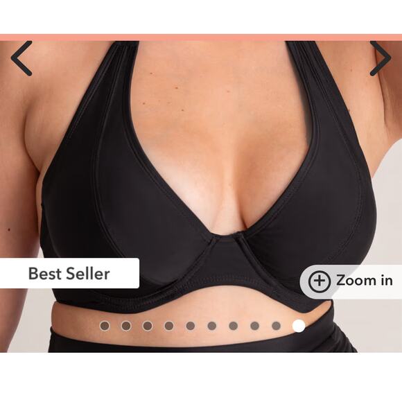 Brand New Shapermint Essentials Women's 2XL XXL Black Halter Bikini Top Full - Picture 3 of 13